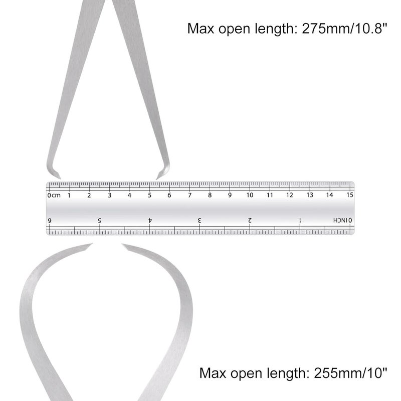 Kozelo Firm Joint Inside Outside Caliper Set - [6 Inch] Stainless Metal Firm Friction Joint Measurement Tool for Size Measuring Use, Silver Tone - Image 5